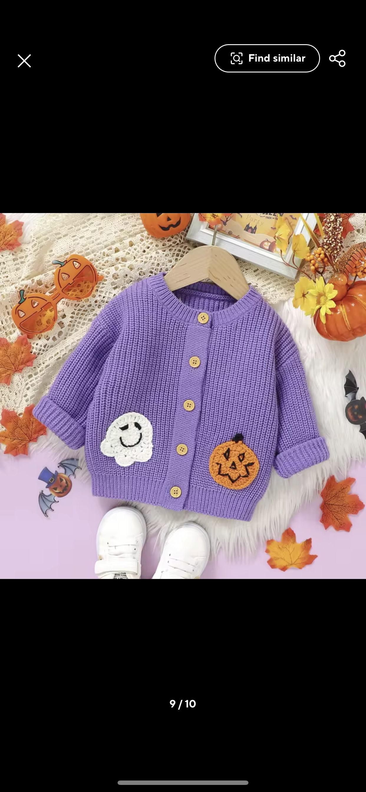 Baby Purple Halloween Knitted Cardigan (Age 9M-3YRS)