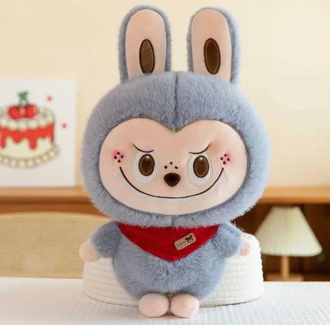 Labubu Plush: 85cm Big Size Stuffed Toy Kaii Anime Soft Doll Blue