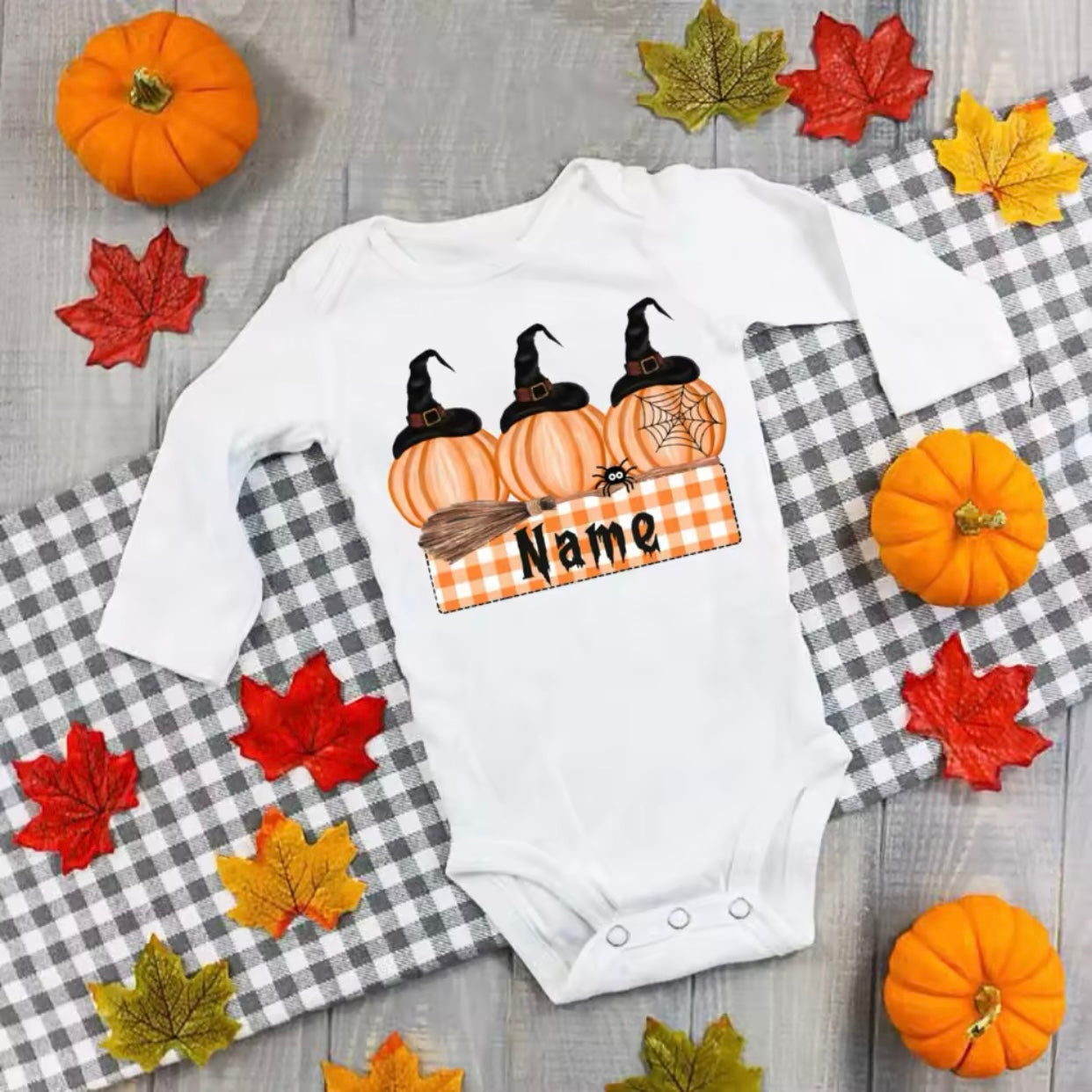 Baby Custom Halloween Bodysuit Personalised (Age 3M-24M)