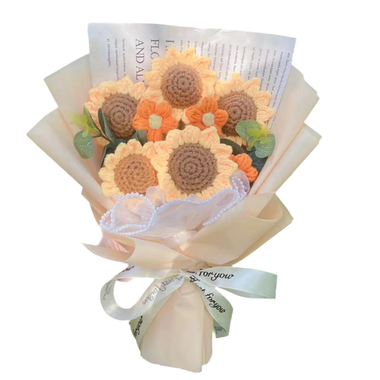 Plush Strawberry Orange Stuffed Flower Gift Bouquets - 40cm