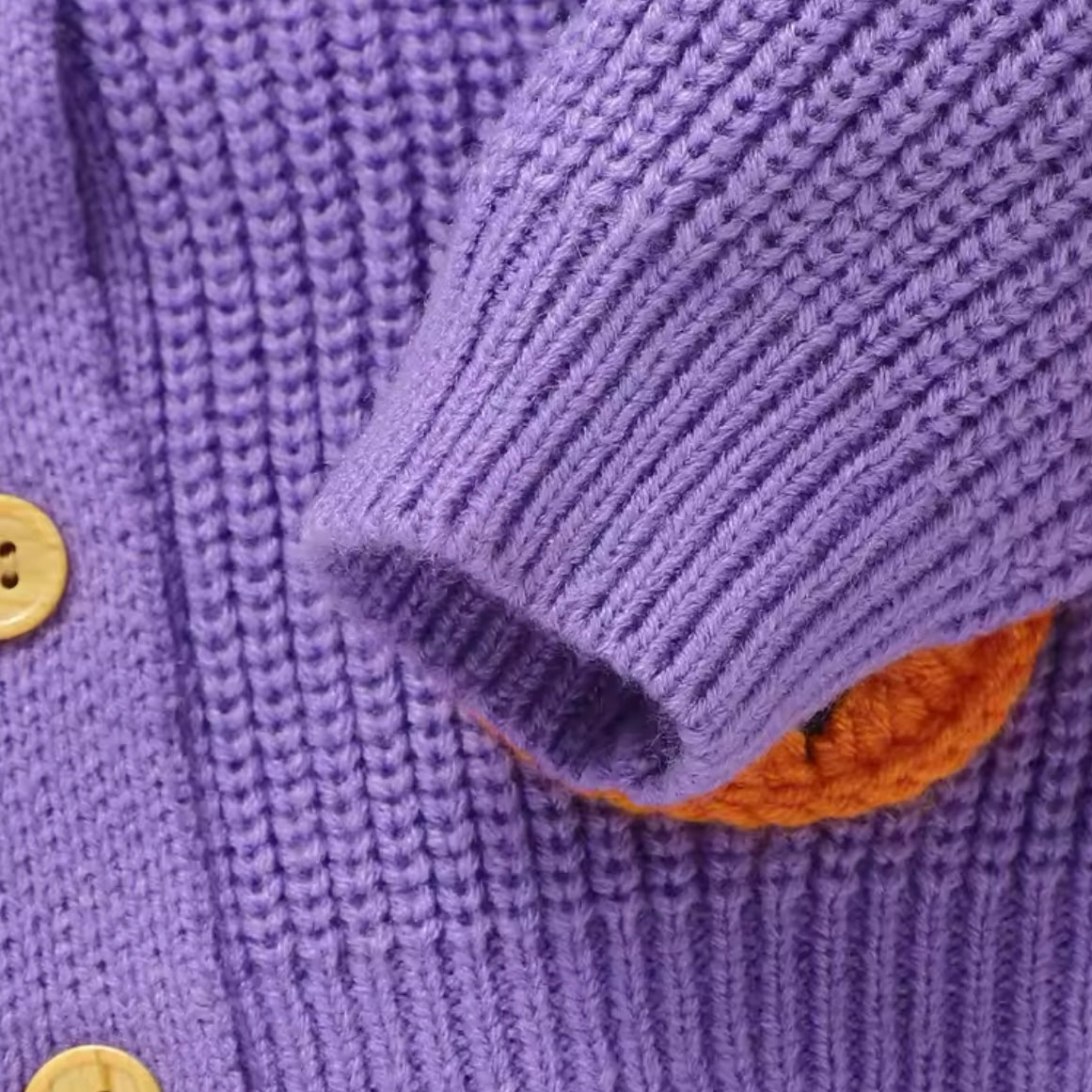 Baby Purple Halloween Knitted Cardigan (Age 9M-3YRS)