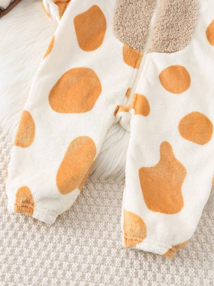 Baby/Toddler Giraffe Halloween Costume Hooded Romper – Warm Fleece Jumpsuit Costume (Age Newborn-3 YRS)