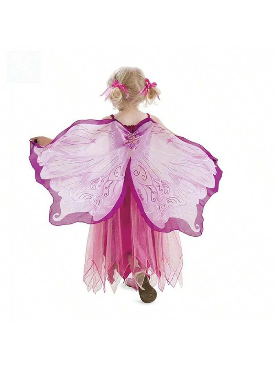 New Kids Fairy Costume Set With Butterfly Wing Cloak & Mask, Cute Butterfly Dress-Up Cloak Suitable For Outdoor Play, Great Valentine's Day And New Year Gift