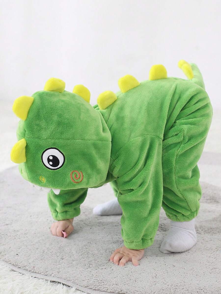 Baby Boy Long Sleeve Cute Dinosaur Romper Halloween Costume (Age Newborn-12M)