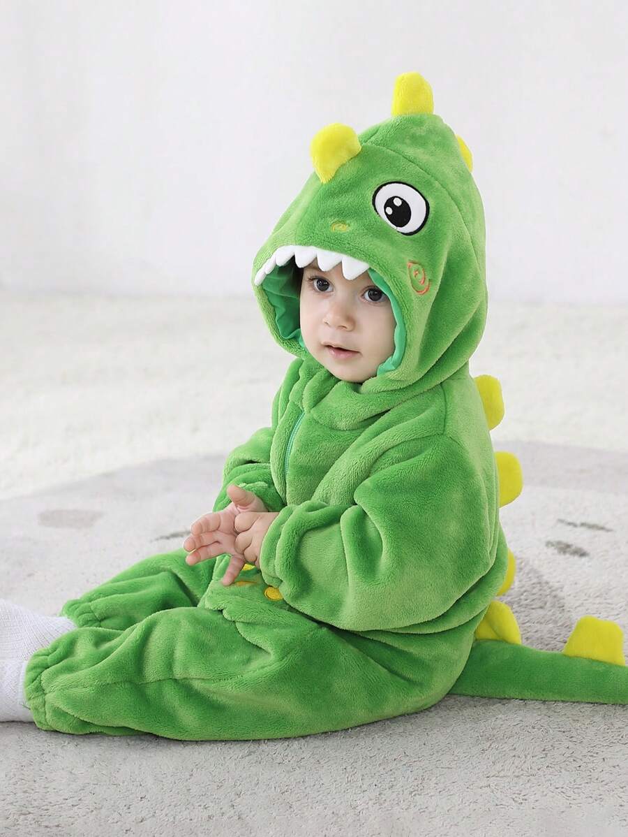 Baby Boy Long Sleeve Cute Dinosaur Romper Halloween Costume (Age Newborn-12M)