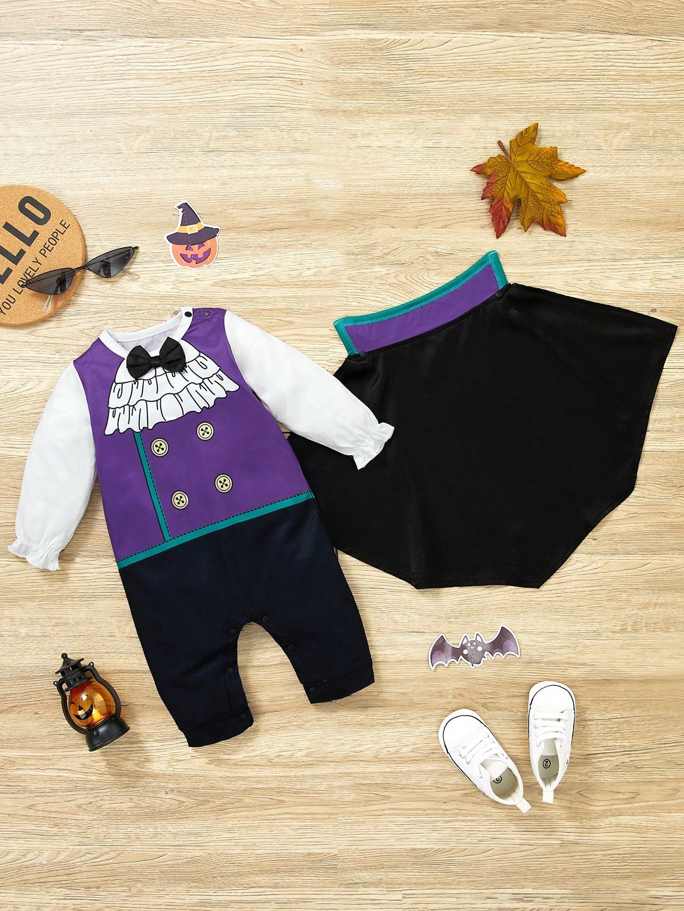 Baby Boys Halloween Vampire Romper & Cape Costume (Age Newborn - 18M)