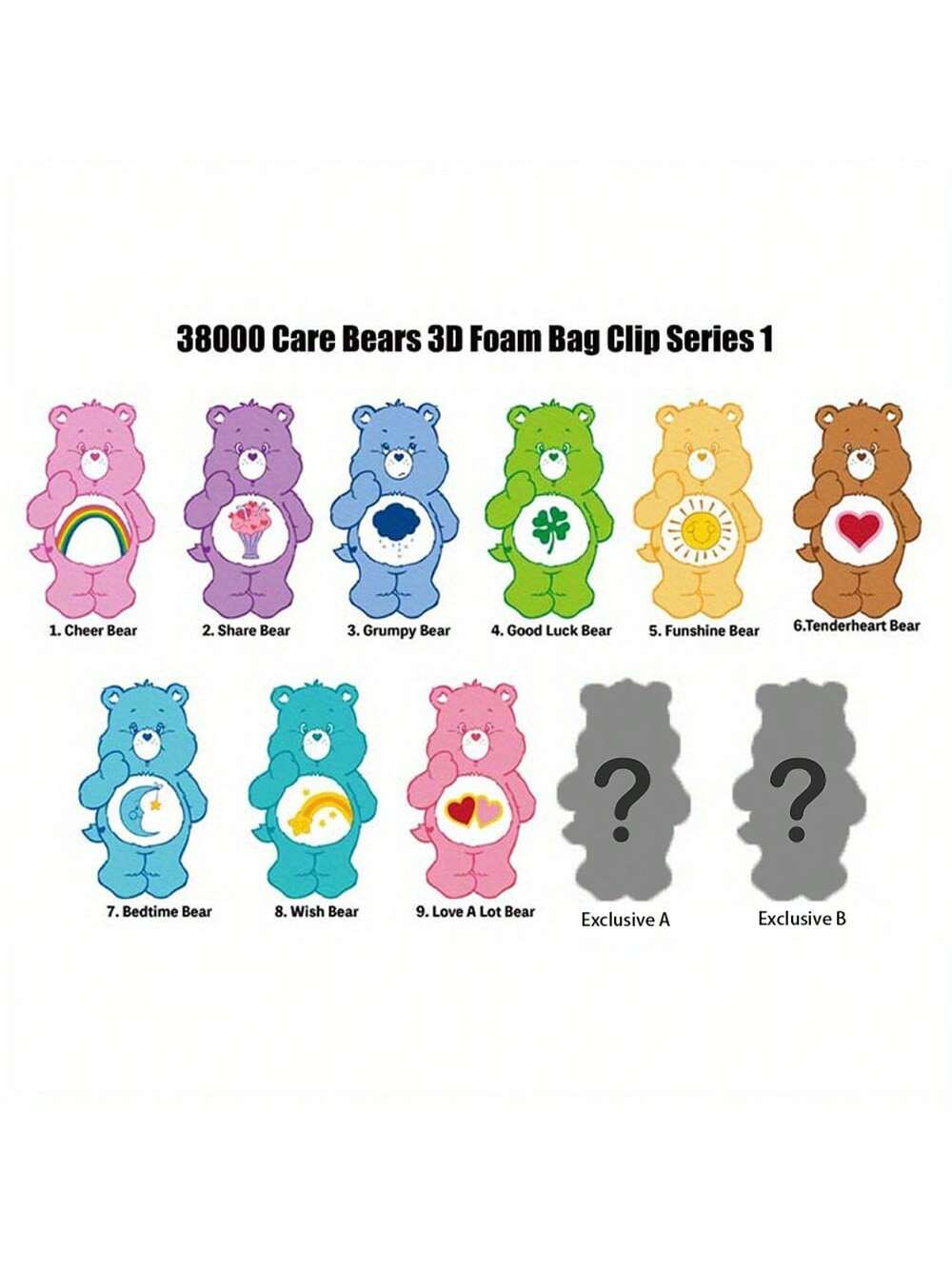 Care Bears 3D Foam Bag Clips - Series 1 - Blind Box