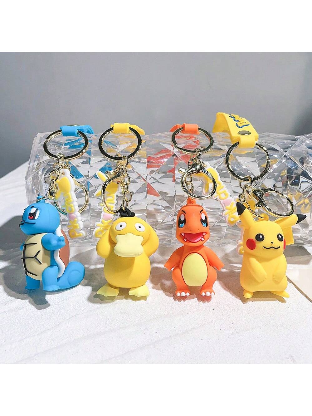 Pokémon Keychain Featuring Pikachu and Bulbasaur Figures
