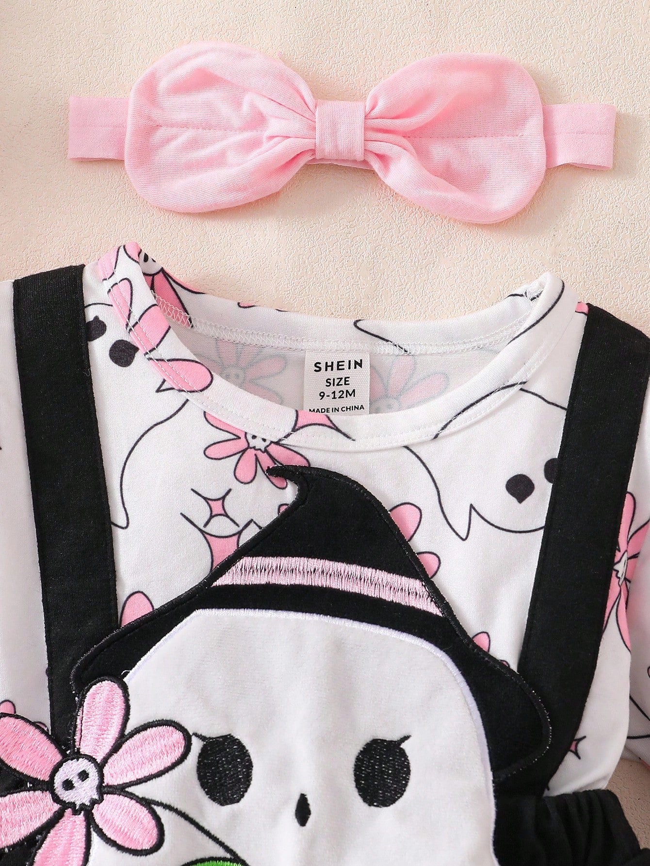 Toddler Girls Halloween Ghost Outfit – 3PC Romper, Dress & Headband Set | Ages 6M–3Y