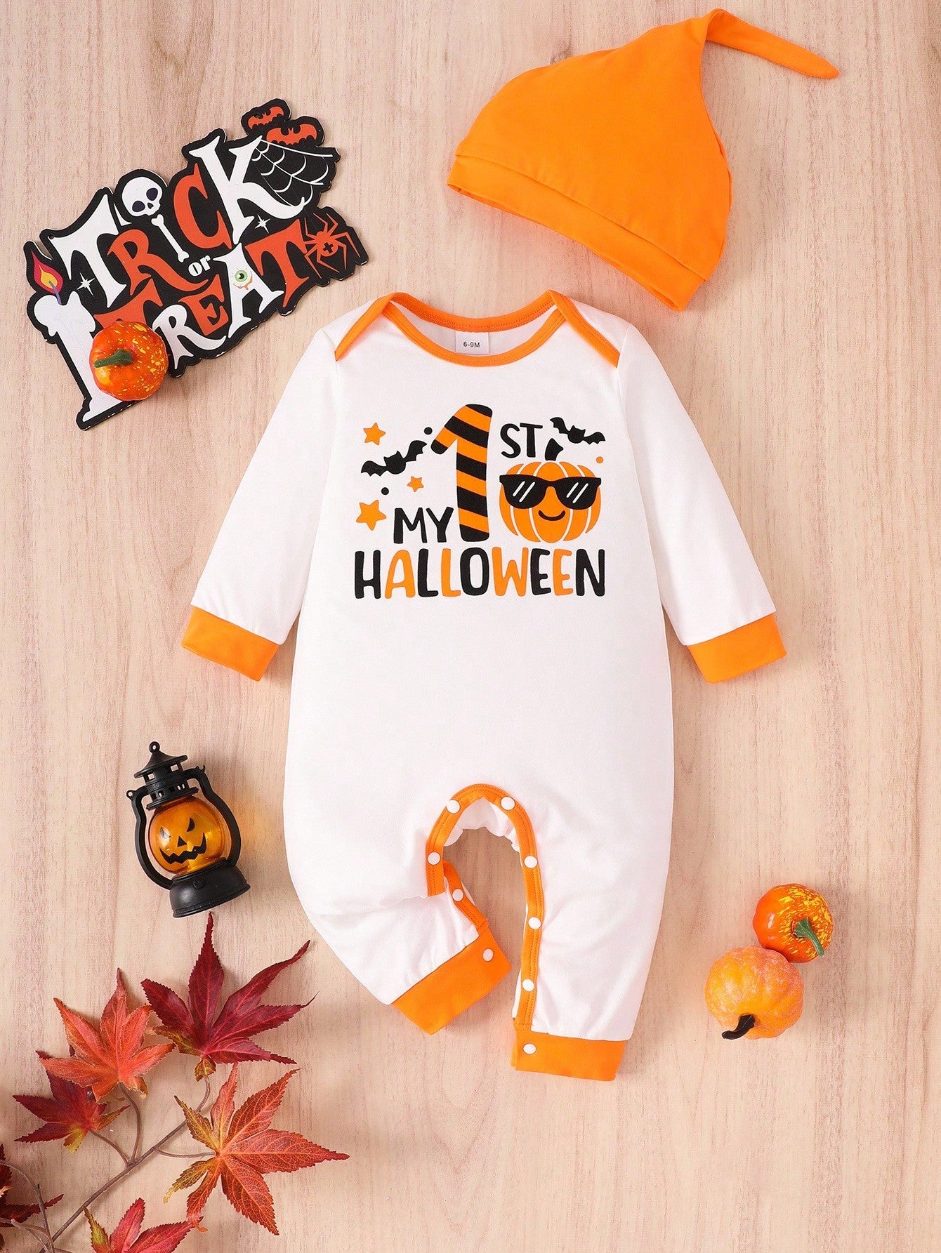 Baby My 1st Halloween Romper & Hat (Age 3M-24M)