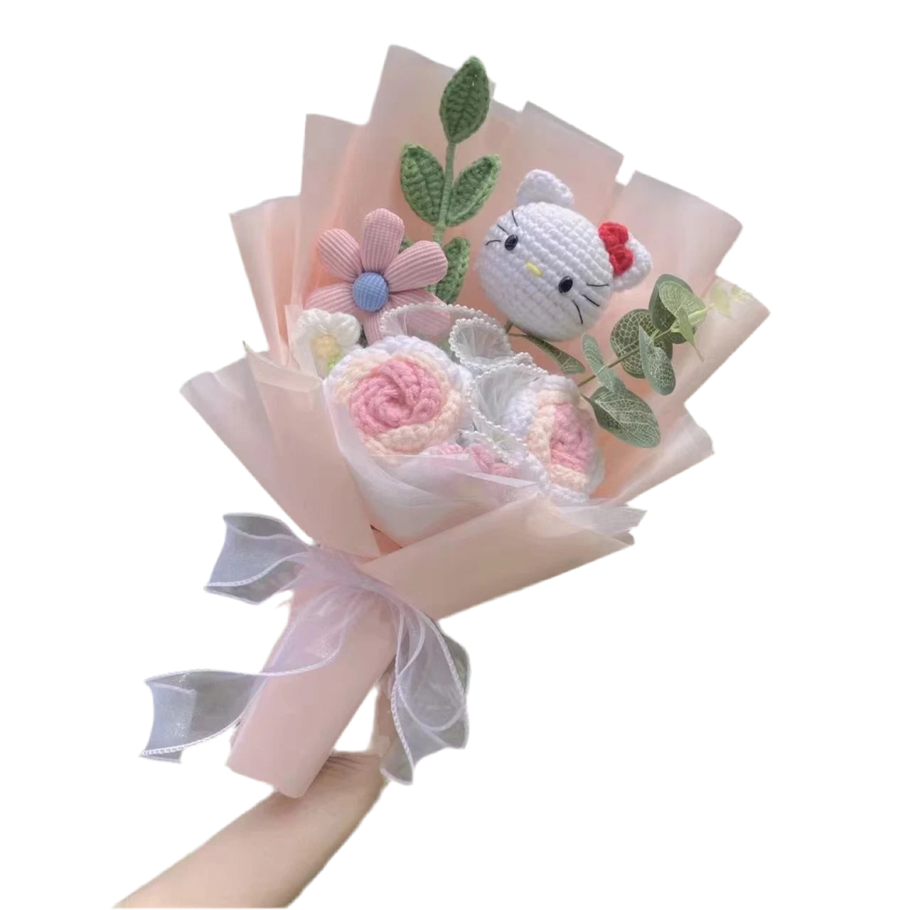 Plush Miss Kitty Stuffed Gift Flower Bouquet