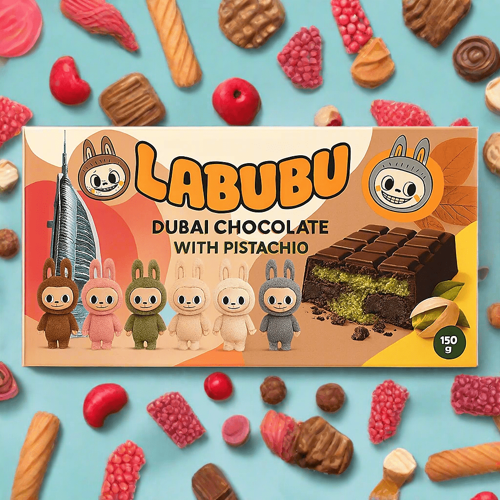 Labubu Dubai Premium Pistachio Chocolate Bar – 150g Gourmet Treat