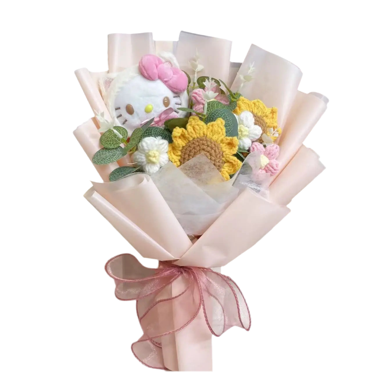 Plush Miss Kitty Stuffed Gift Flower Bouquet