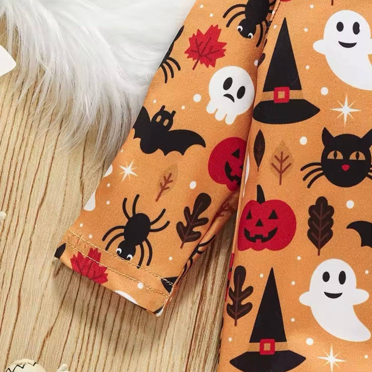 Baby Orange Halloween Romper (Age Newborn - 18M)