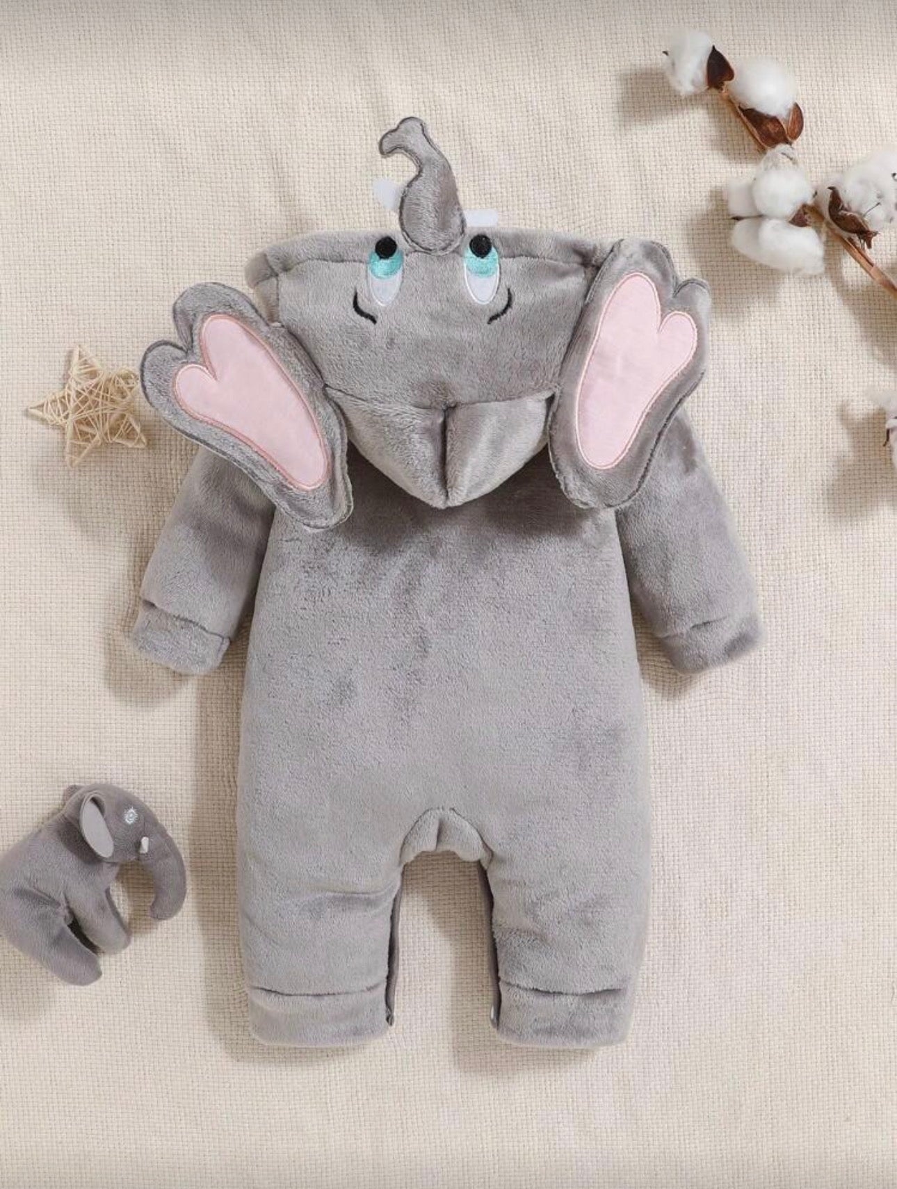 Baby Elephant Halloween Costume – Plush Animal Outfit for Babies (Age Newborn-9M)