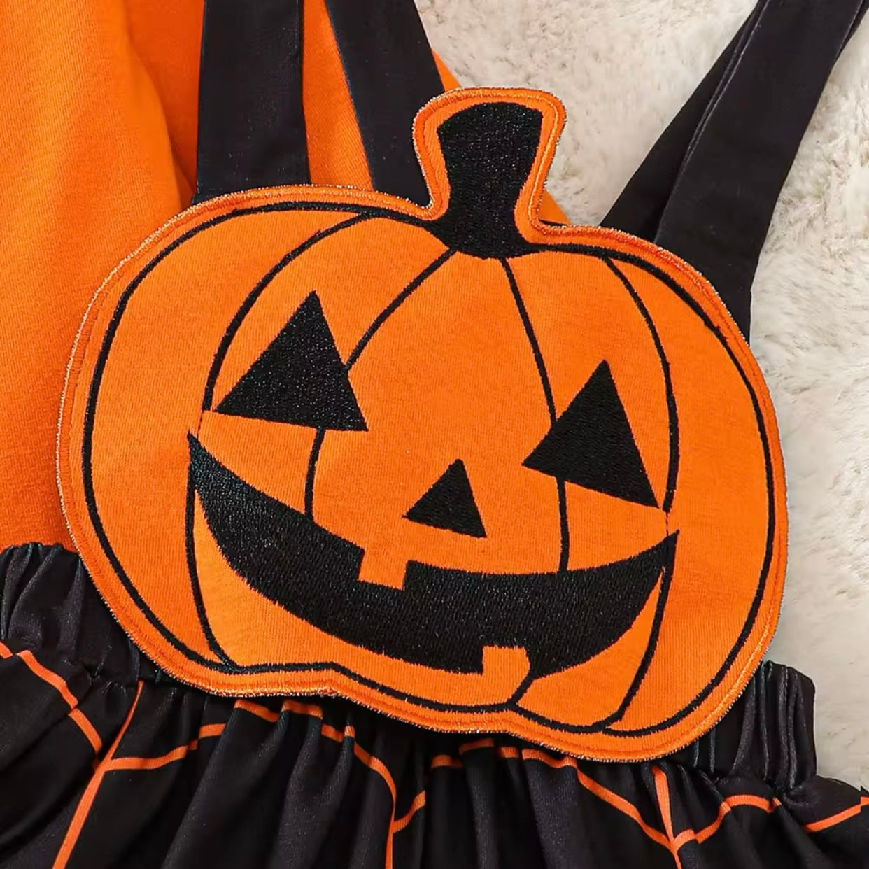 Baby Girls Pumpkin Bodysuit & Dress Halloween Costume (Age Newborn - 18M)