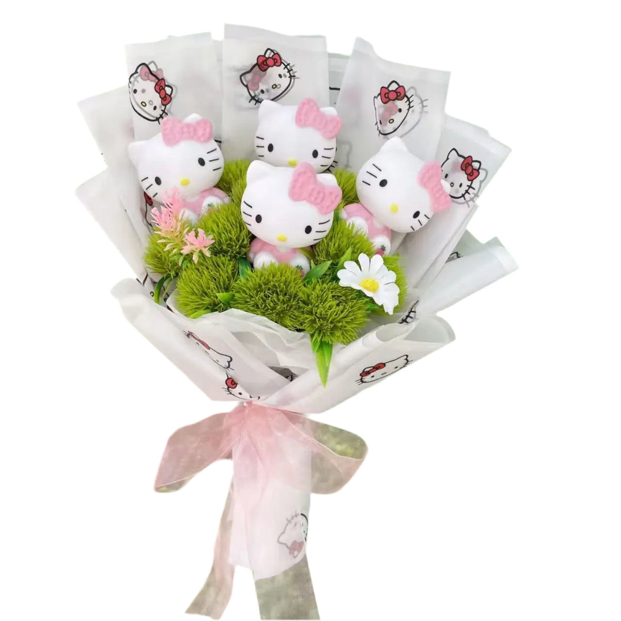 Plush Miss Kitty Stuffed Gift Flower Bouquet