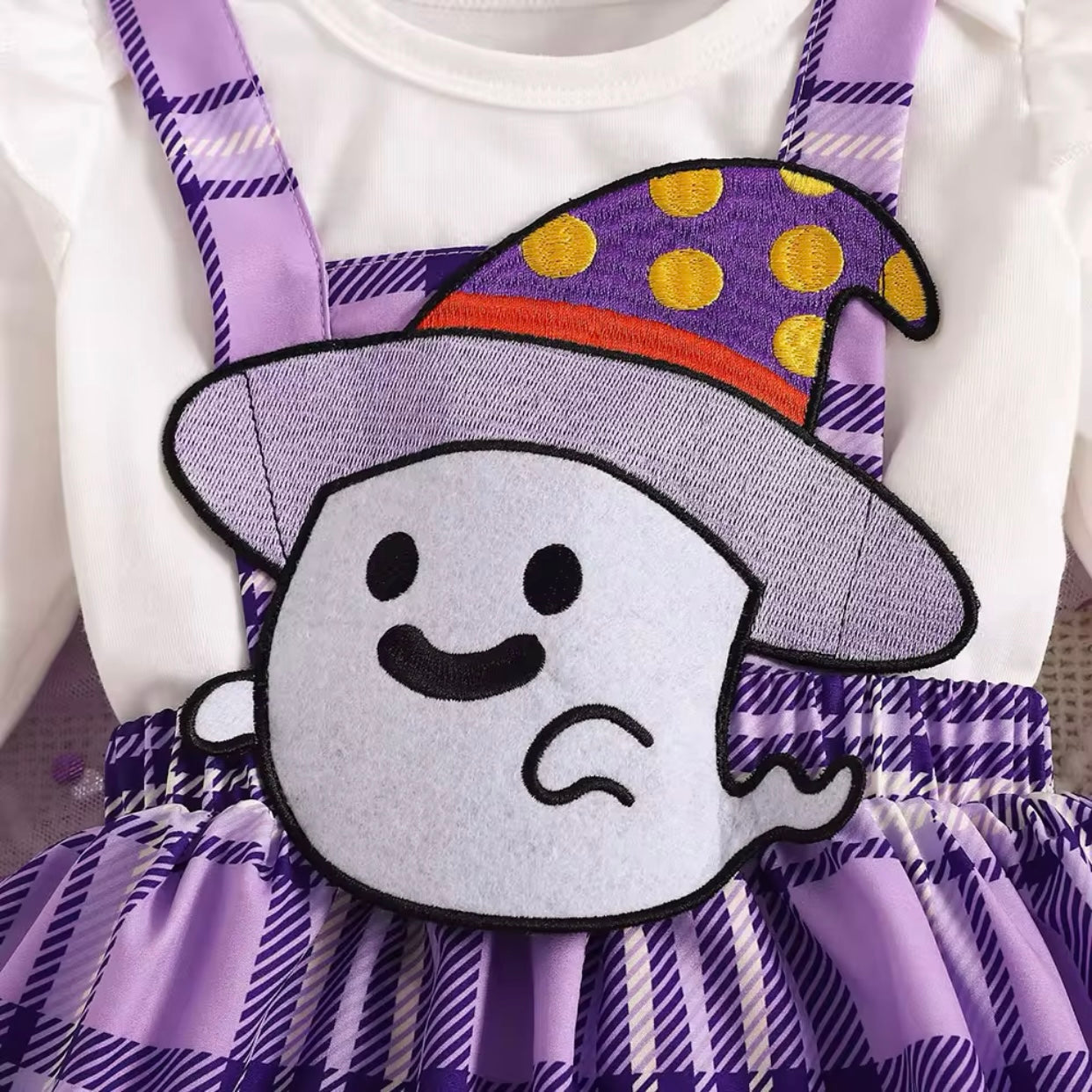 Baby Girls Ghost Halloween Bodysuit & Dress Costume (Age Newborn - 24M)