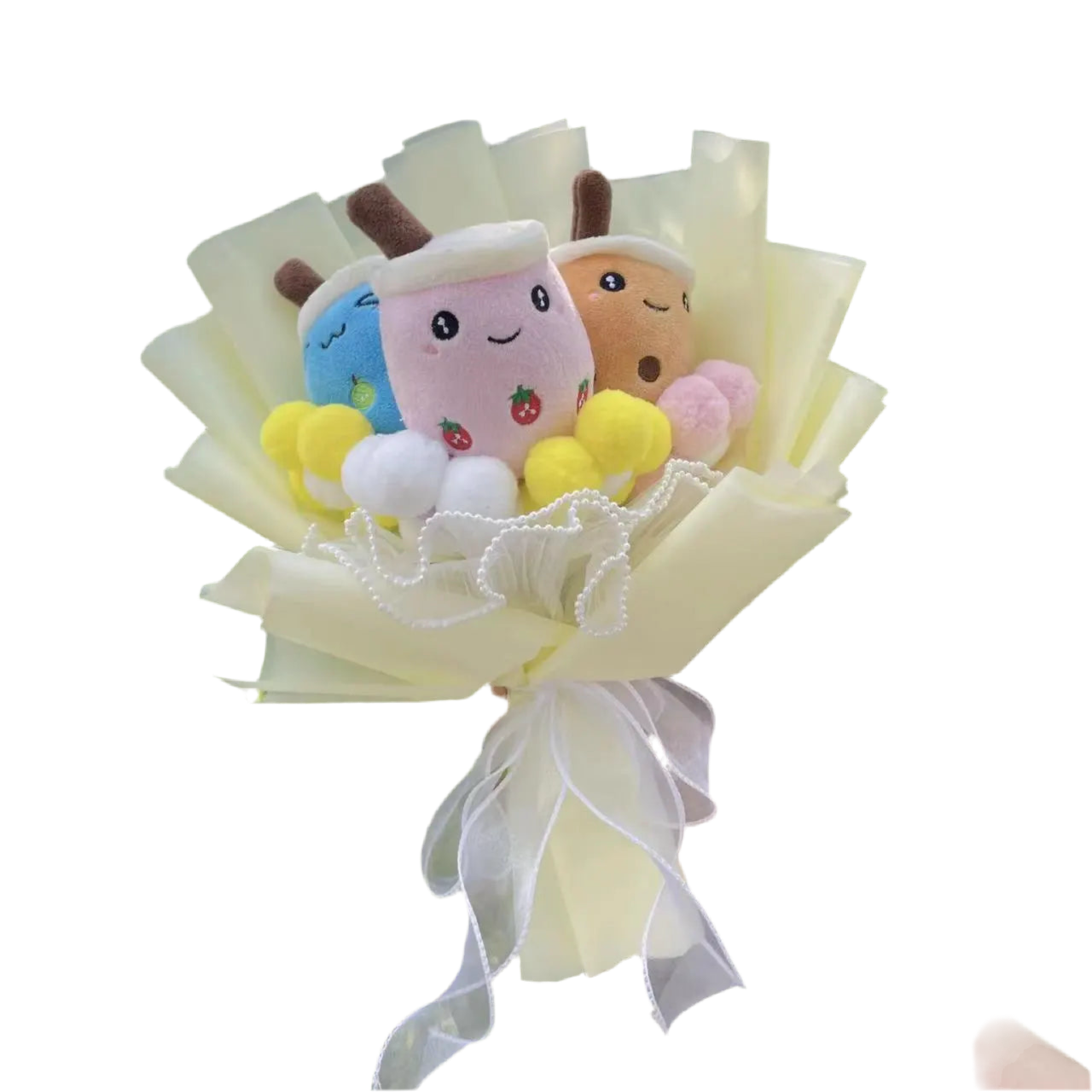 Plush Bubble Tea Avocado Flower Gift Bouquet