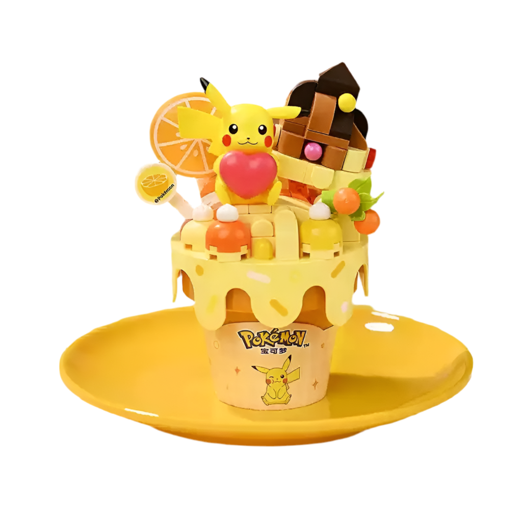 Pokémon Ice Cream Cone Building Block Toys Pikachu Jigglypuff Eevee A