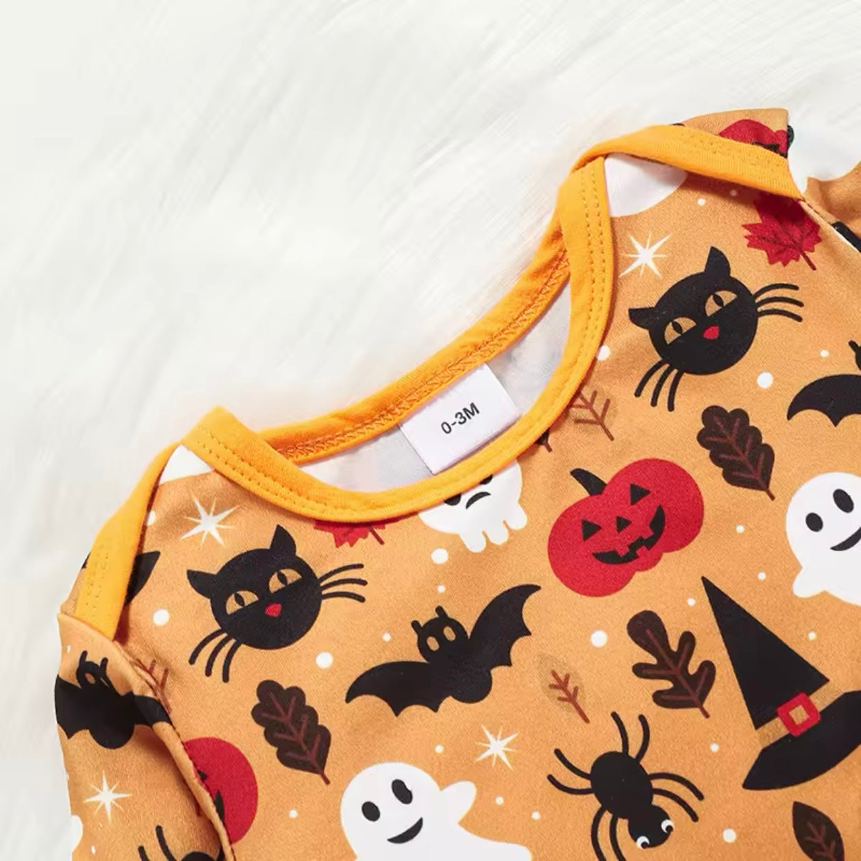 Baby Orange Halloween Romper (Age Newborn - 18M)