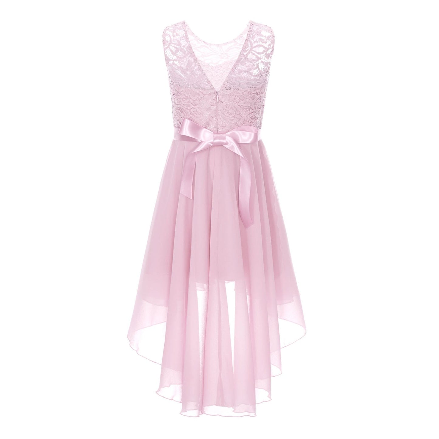 Girls Lace Floaty Dipped Hem Dress (Age 6-16 Years)