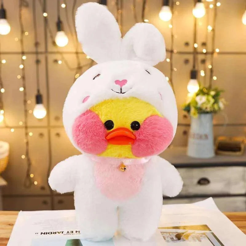 Lalafanfan Yellow Café Duck Plush – 30cm Kawaii Soothing Toy