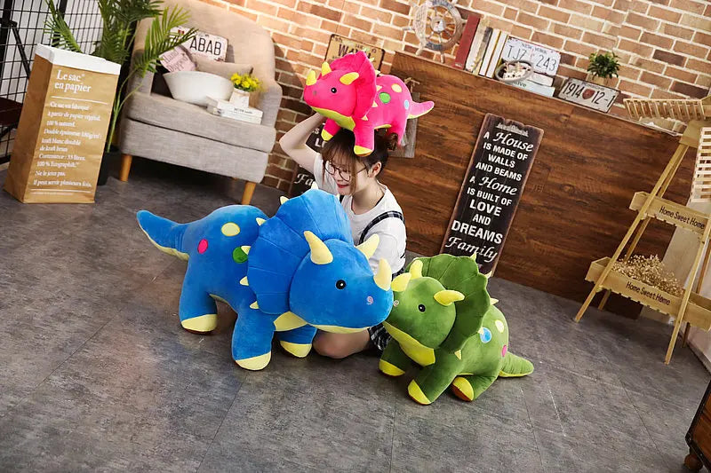 Large Plush Triceratops Stegosaurus Dinosaur Stuffed Toy 40-100cm