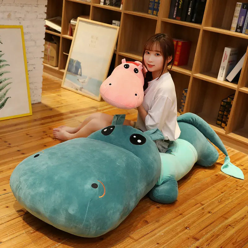 Plush Huge Cute Hippo Stuffed Pillow Toy - 60-150cm