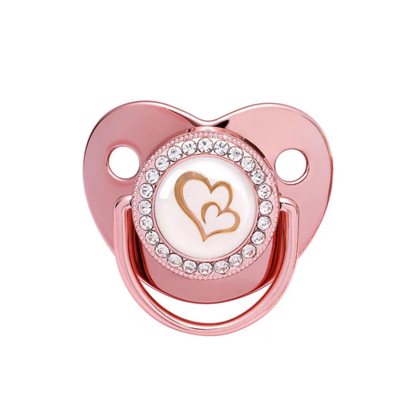 Luxury Rhinestone Baby Pacifier Crown Dummy