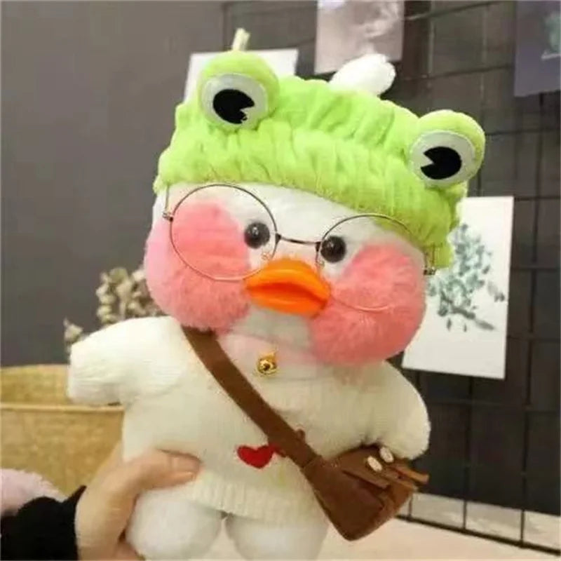 Lalafanfan Yellow Café Duck Plush – 30cm Kawaii Soothing Toy O