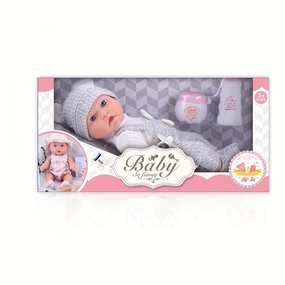 Reborn Baby Doll in Gift Box with Accessories Pink Pacifier - 12''/30cm