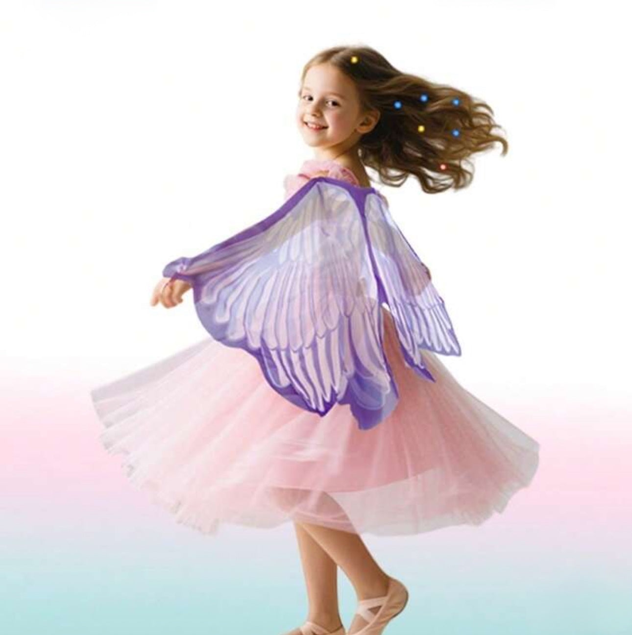 New Kids Fairy Costume Set With Butterfly Wing Cloak & Mask, Cute Butterfly Dress-Up Cloak Suitable For Outdoor Play, Great Valentine's Day And New Year Gift Red SP43-3