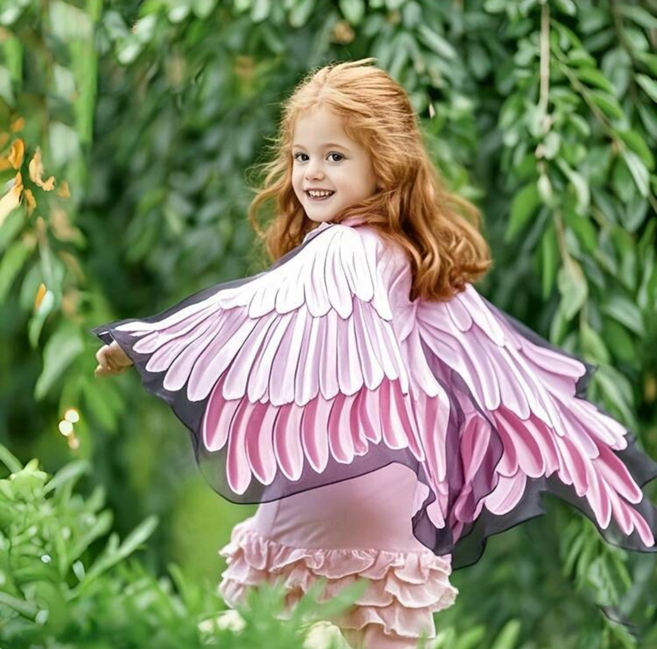 New Kids Fairy Costume Set With Butterfly Wing Cloak & Mask, Cute Butterfly Dress-Up Cloak Suitable For Outdoor Play, Great Valentine's Day And New Year Gift Red SP43-1