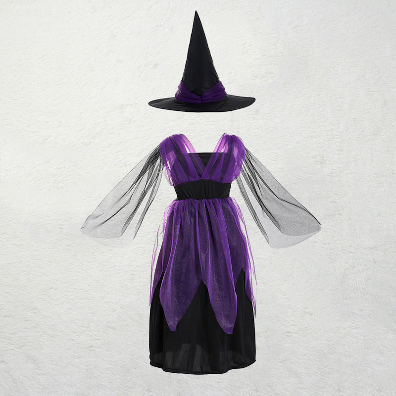 Children's Role-playing Witch Costumes Baby Girls Halloween Costumes Cosplay Costumes Kids Dress Performance Costumes