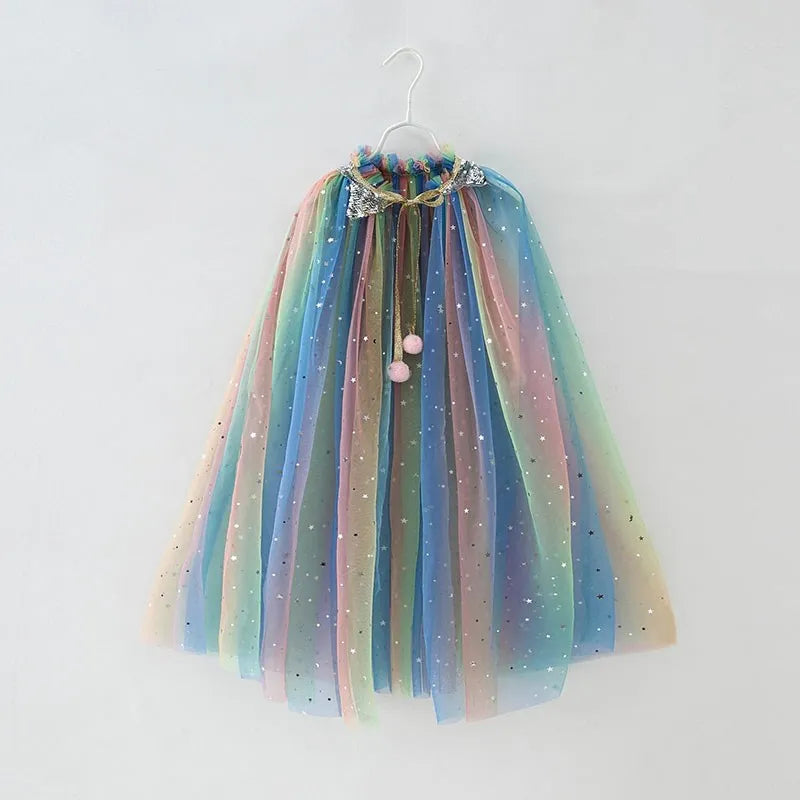 Girls Princess Sequin Dress Up Cape (24M-12 YRS) EL0320