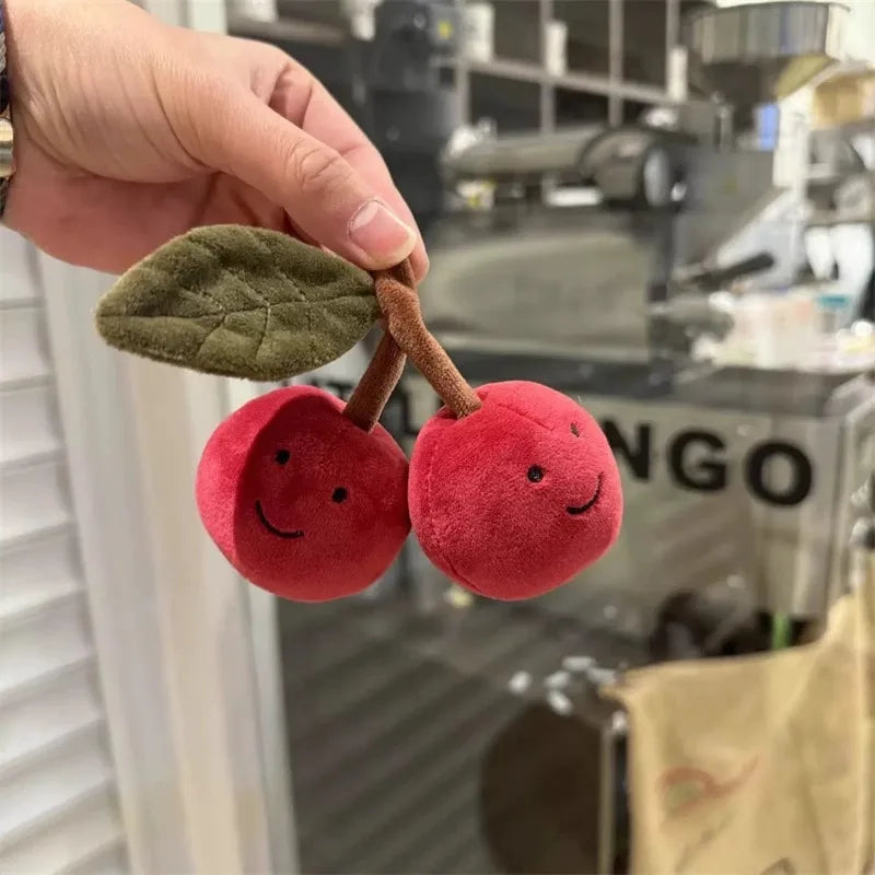 Plush Cherry Stuffed Toy Keychain Pendant - 10cm