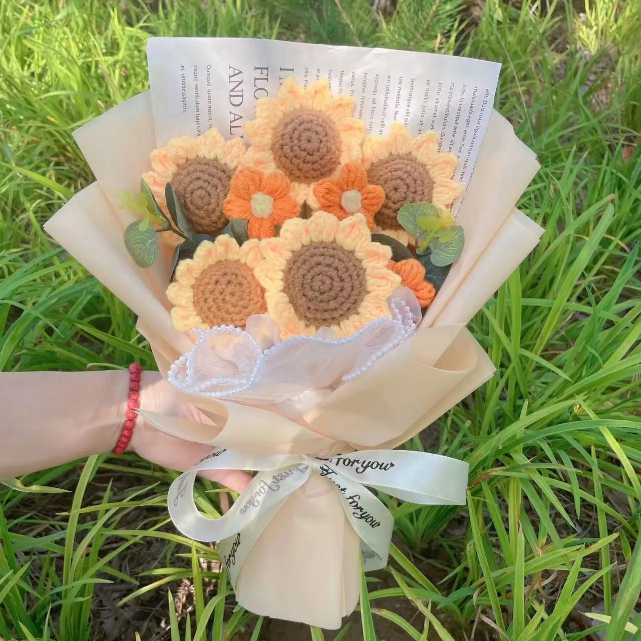 Plush Strawberry Orange Stuffed Flower Gift Bouquets - 40cm
