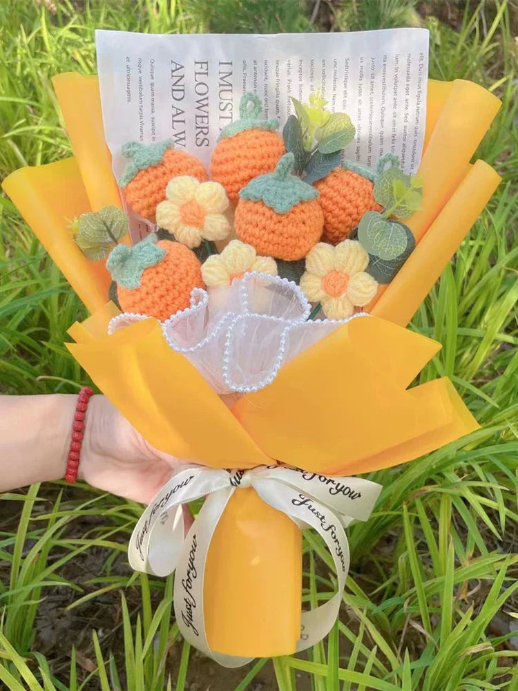 Plush Strawberry Orange Stuffed Flower Gift Bouquets - 40cm