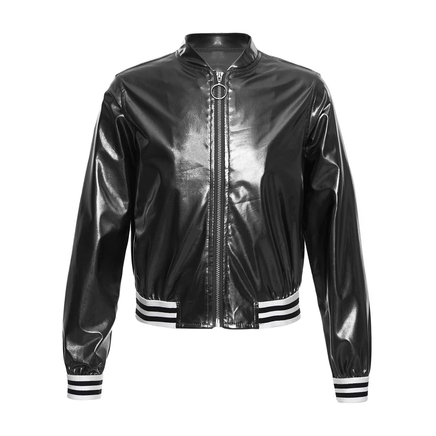 Girls Metallic Long Sleeve Zipper Jacket (Age 6-16 YRS)