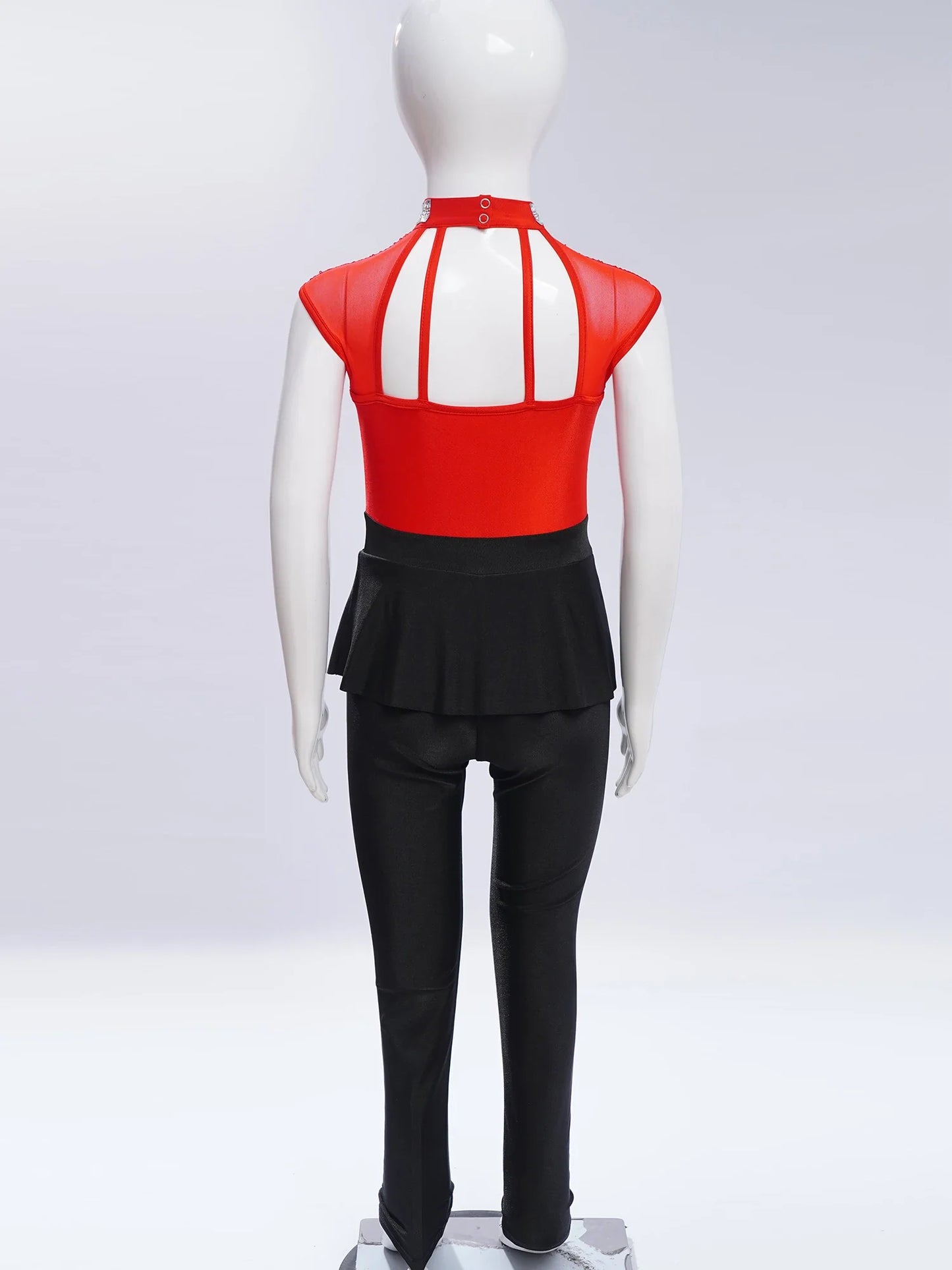 Girls Sleeveless Sequins Peplum Dance Jumpsuit (6-16YRS)