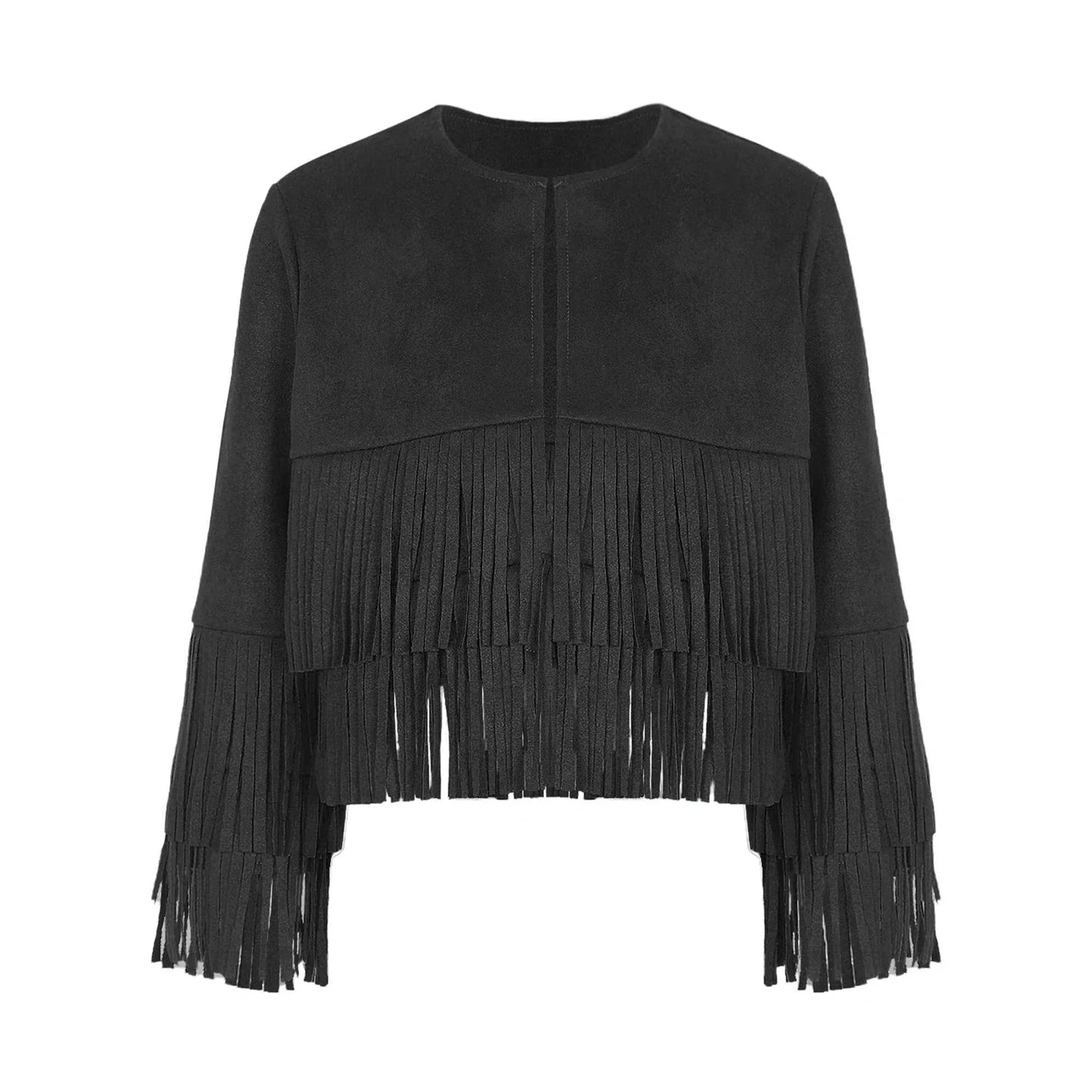 Kids Western Cowboy Cowgirl Costume Long Sleeve Tassels Fringe Jacket (Age 6-16YRS)