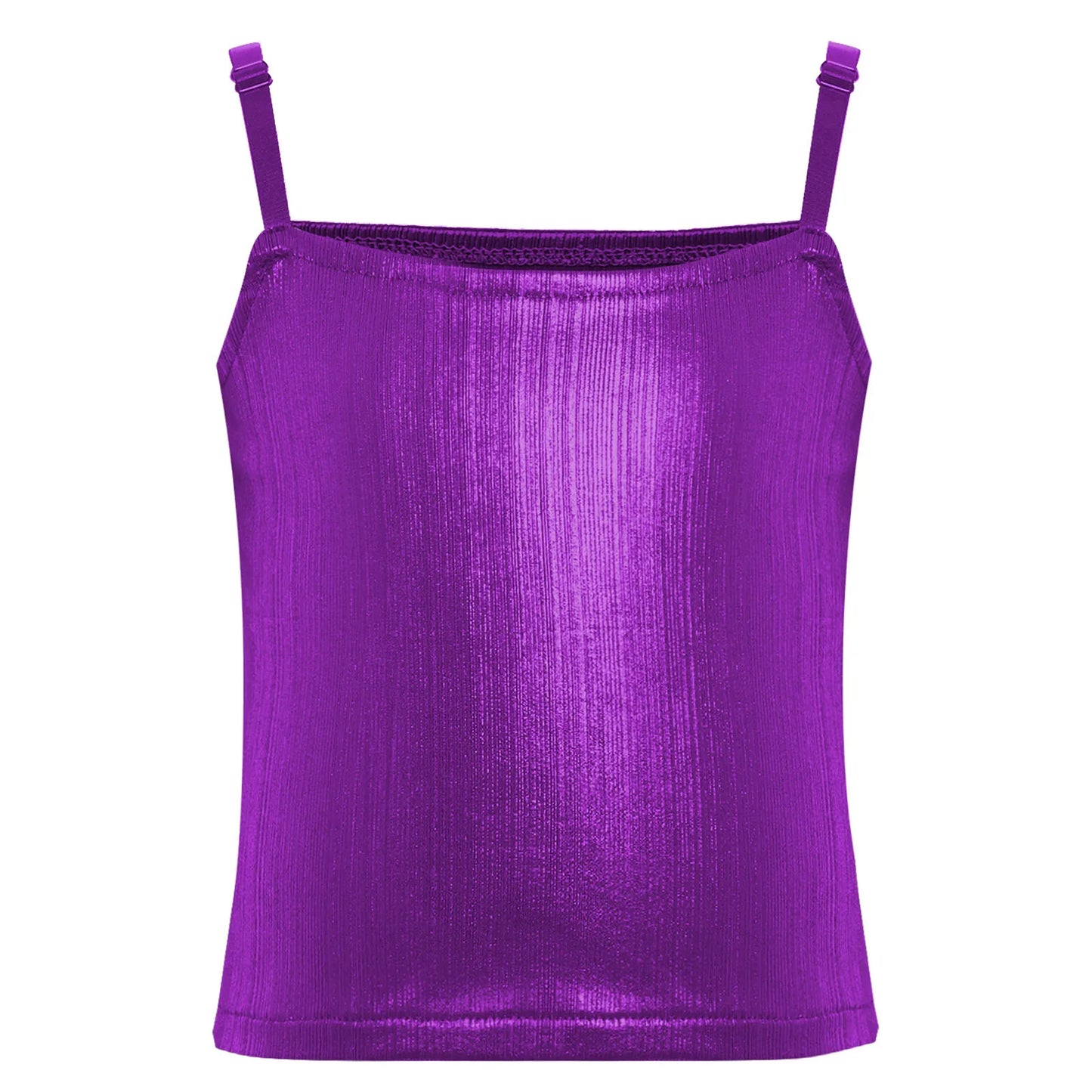 Girls Metallic Shiny Vest Crop Top (Age 24M-16 YRS)