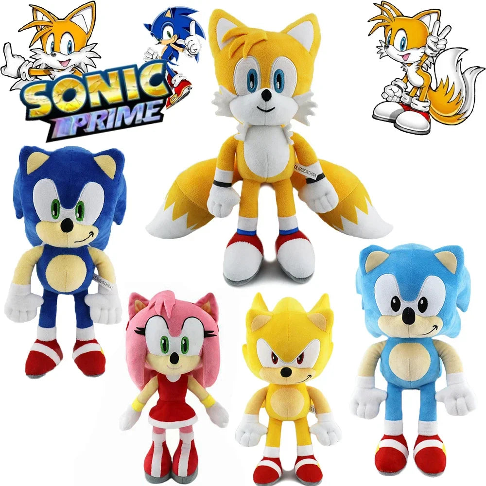 Plush Sonic Plush Toy The Hedgehog Sonic Knuckles Tails Stuffed Toy - 30cm