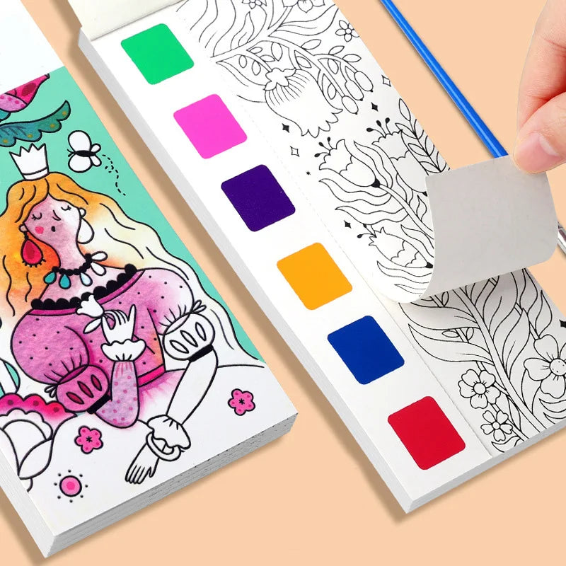 Kids Watercolor Painting Coloring Book