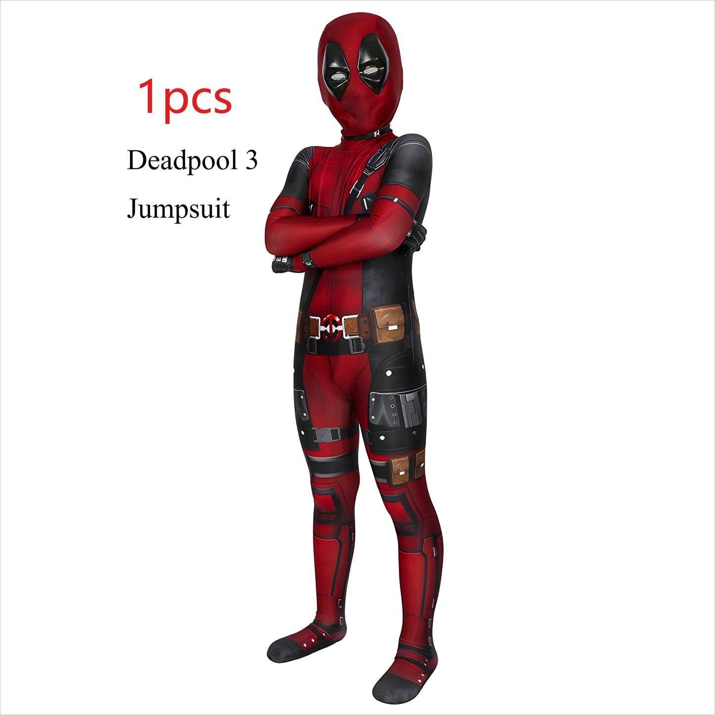 Deadpool Costume Kids Superhero Deadpool Child Cosplay Costume Swords Kids Jumpsuit Deadpool Costume For Children Halloween Suit Deadpool3 Jumpsuit