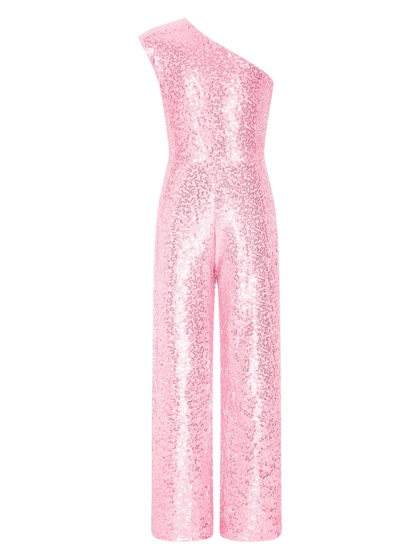 Girls Sequin One Shoulder Jumpsuit (Age 6-16YRS)