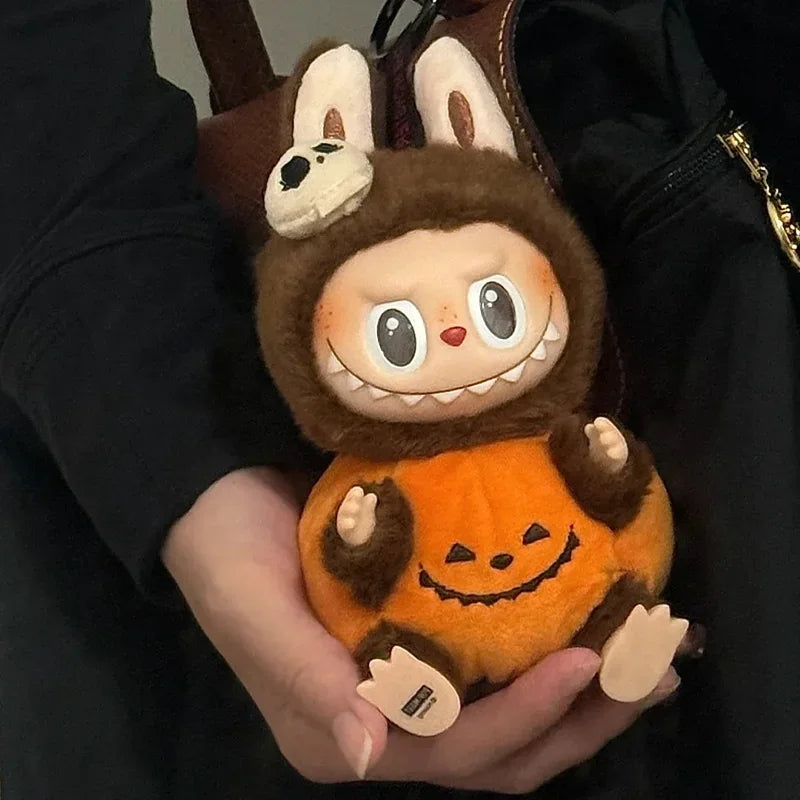 POP MART Labubu Happy Halloween Party Series-Sitting Pumpkin Vinyl Plush Pendant