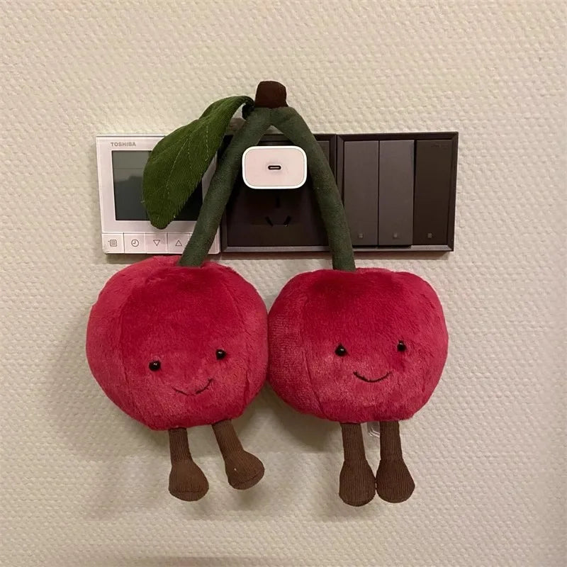 Plush Cherry Stuffed Toy Keychain Pendant - 10cm