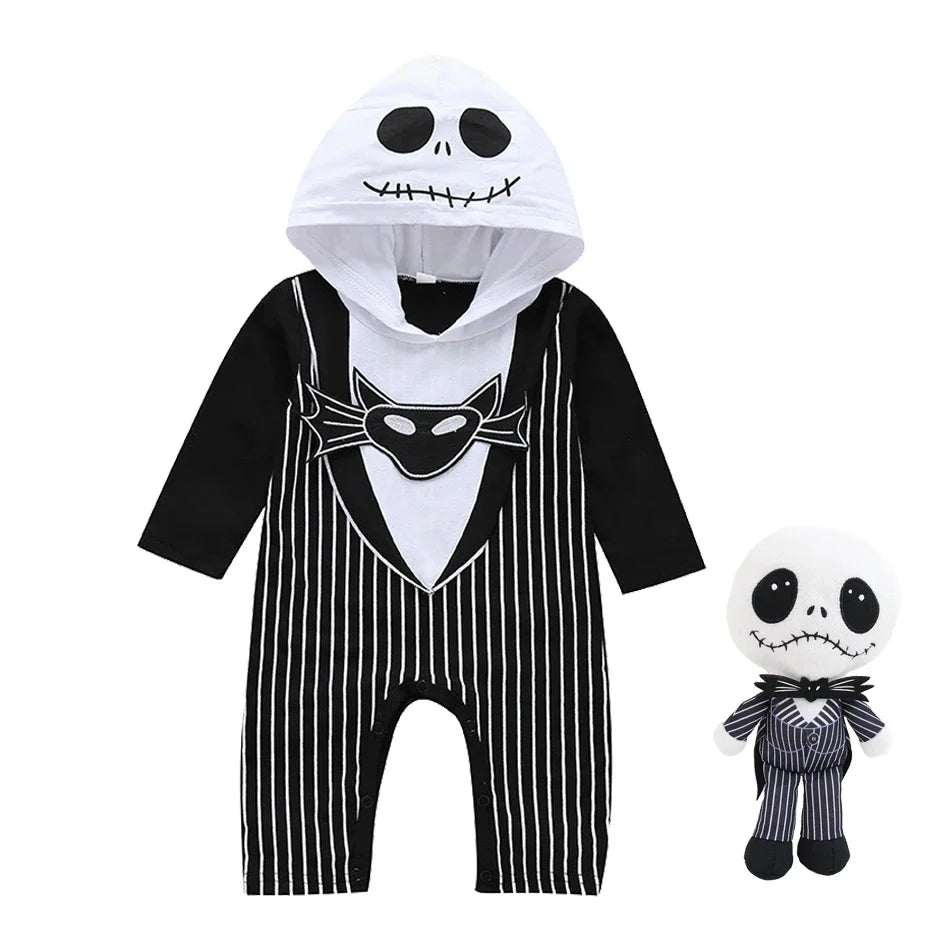 Halloween Jack Cospaly Infant Boy Nightmare Before Christmas Romper Long-Sleeve Cotton Hoodies Jumpsuit 0-24Months Set C